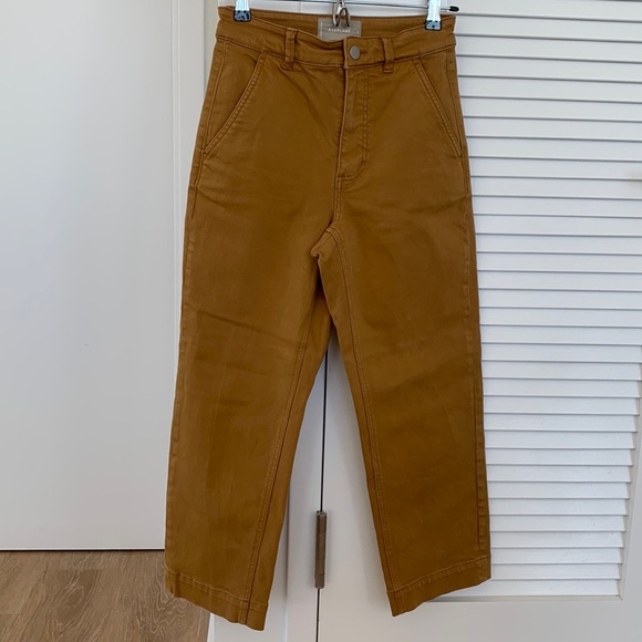 Everlane High-Rise Cropped Straight Short Jeans in Golden Brown Size 0 - Picture 2 of 7